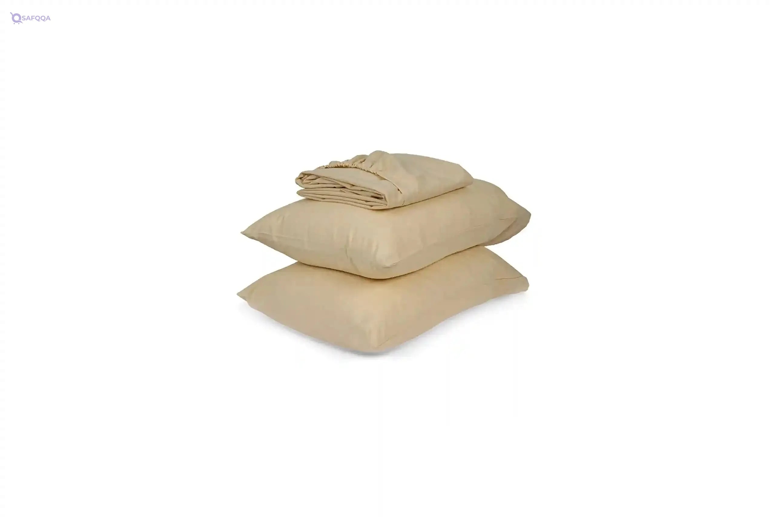 Home of linen-fitted sheet set, Cream, size 120 * 200cm, - Safqqa Egypt