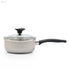 Celar  Aluminium Bakelite Soft Touch Fitting Saucepan with Lid, 16 cm Diameter,Non-stick, Beige, Made In Portugal - Safqqa