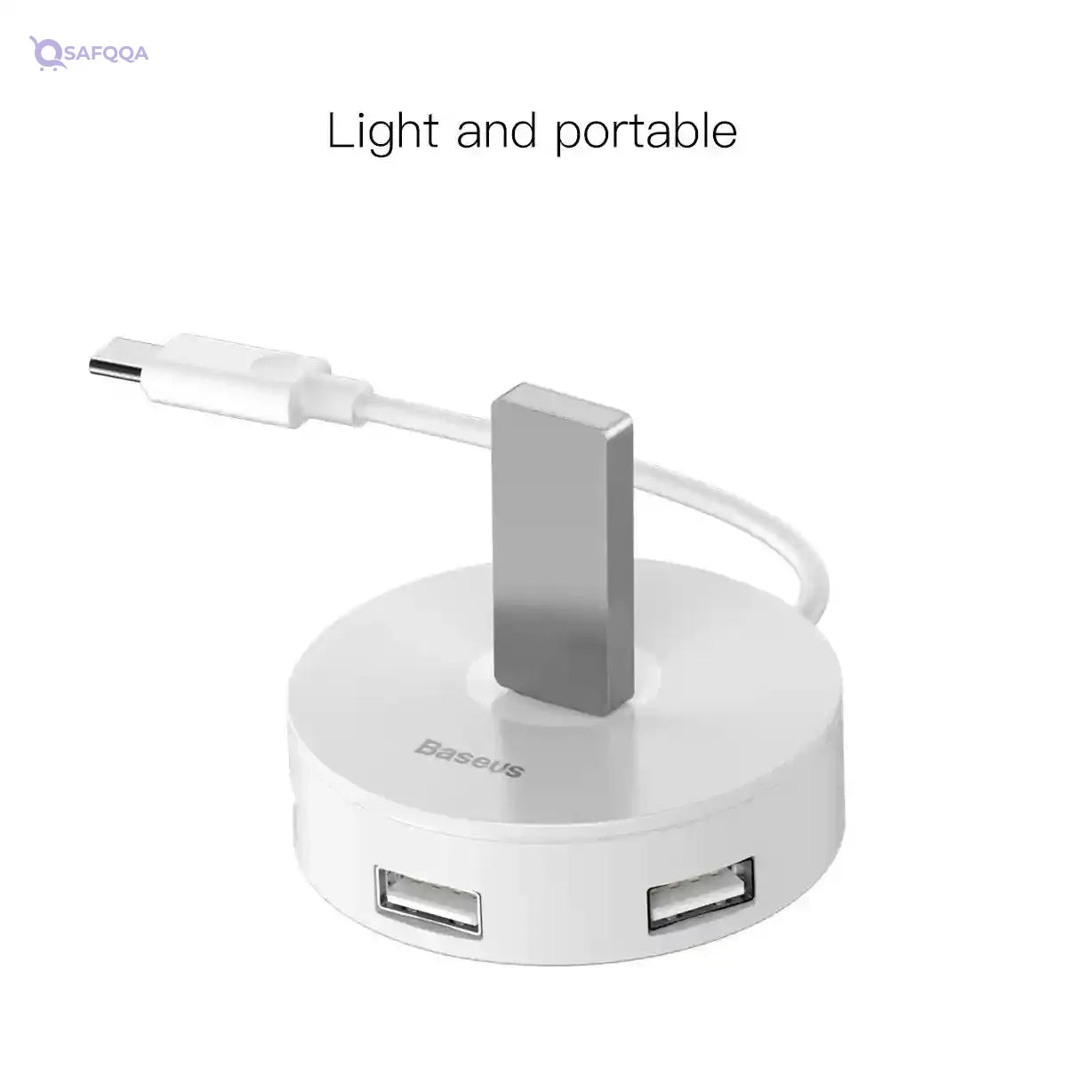 Baseus round box hub adapter (type-c to usb3.0 * 1+usb2.0 * 3)10cm - Safqqa Egypt