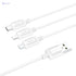 Hoco 3-in-1 Charging Cable Compatible with All Devices - White - 1 Meter - Safqqa