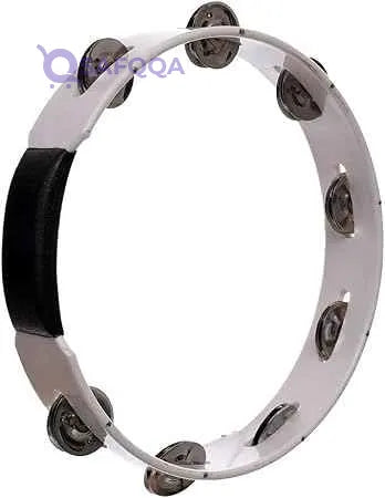 Dadi MT12A Colorful Plastic Tambourine with Metal Jingles - White & Black - Safqqa Egypt