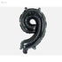 Foil Large Number Nine Shaped Balloon Can Fills With Air Or Helium High Quality Materials Specially Made For Birthday Party Decoration 87x56cm - Black - Safqqa