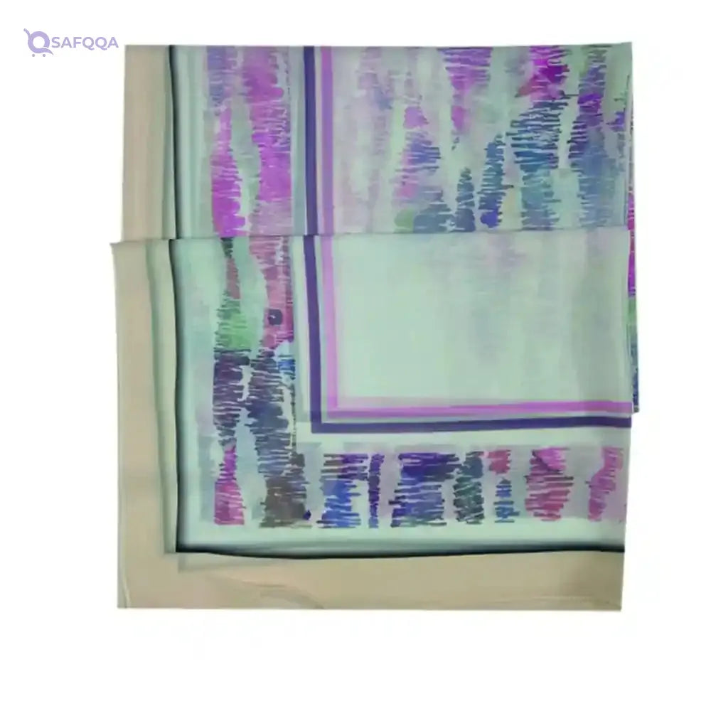 EL Modather Chiffon Crepe Scarf for women 195 * 70cm-Multicolor - Safqqa Egypt