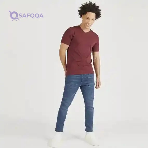 Splash Mens Vneck Solid T-Shirt - Safqqa Egypt