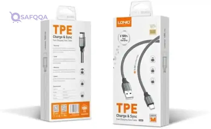 LDNIO LS441 Mobile Phone Cable - 2.4A Fast Charging Micro USB, 1M, Grey - Safqqa Egypt