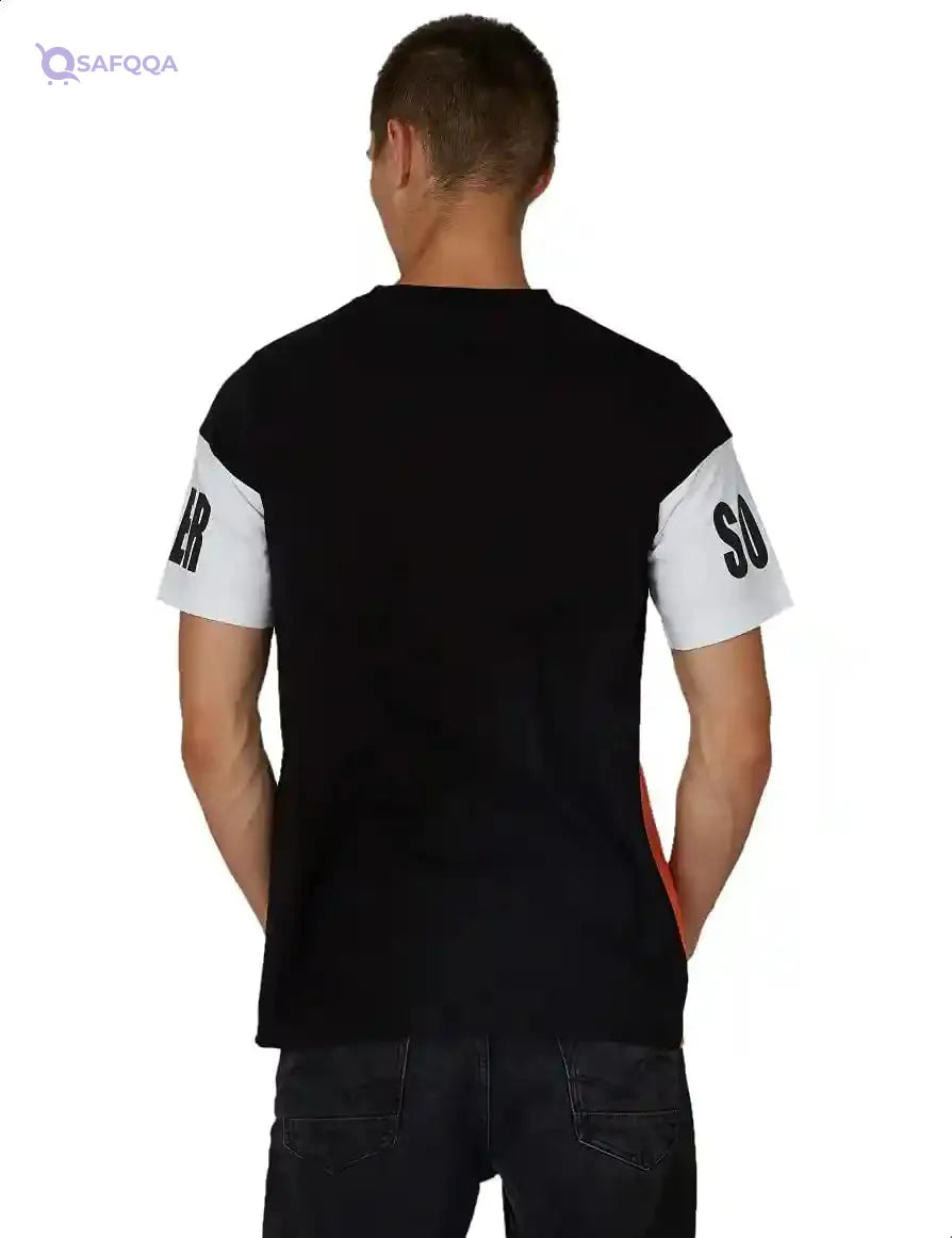 Splash Cotton Letter Print Regular-Fit T-shirt for Men - Safqqa Egypt