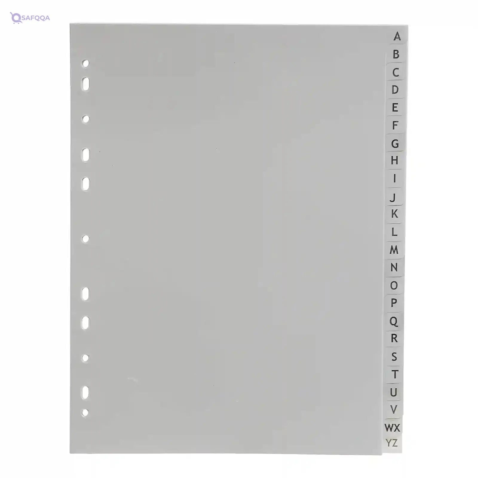 HFS 289 Alphabetical Tab Dividers, A4 Size - Grey - Safqqa Egypt