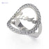Guess Stainless Steel Zircon Embellished Stone Front Logo Ring for Women - Silver - Safqqa