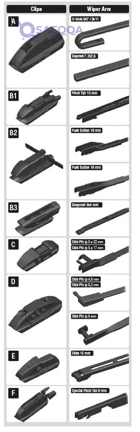 Bottari Integrale Hybrid Wiperblade, 450 mm (18"), 8 Adapters – 1pc - Safqqa