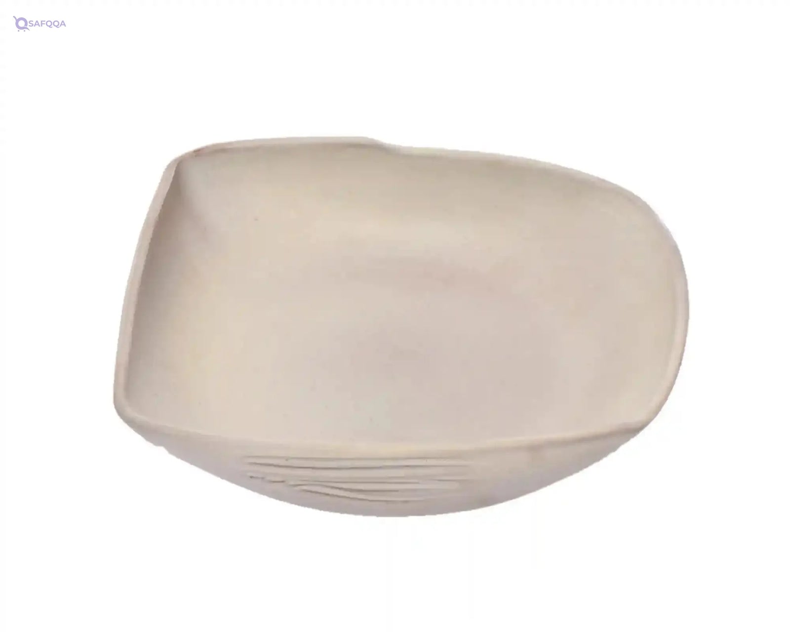 AbraCadabra Deep Dessert Plate, 22 cm Diameter x 5 cm Height, Off-White-Without Box - Safqqa