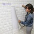 Dengyue Self-Adhesive 3D Brick Wall Sticker – Waterproof Foam Wall Panels for Home Decor, Easy Peel & Stick - Safqqa
