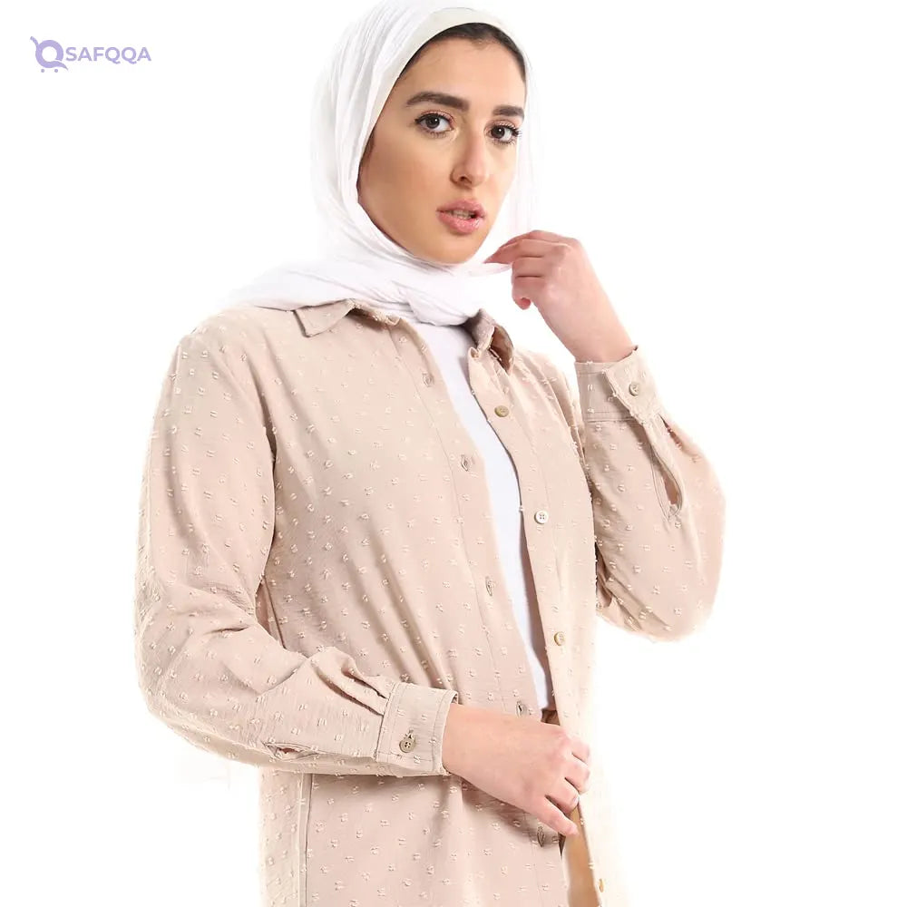 Jamila Women Self Stitches Tunic with Sided Slits - Safqqa