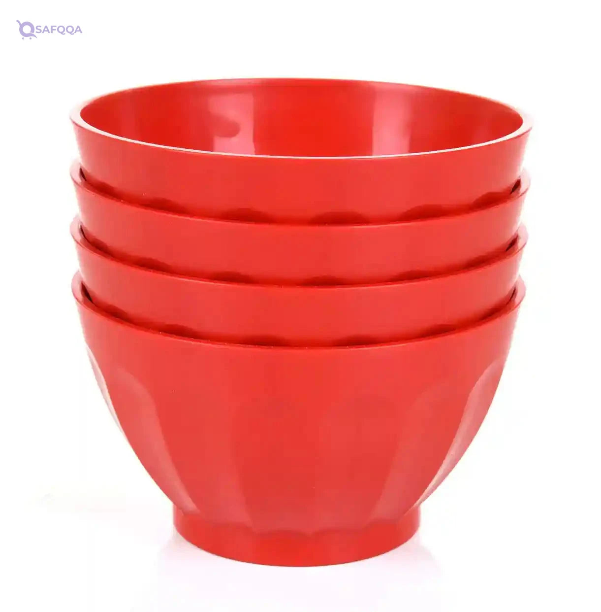 Mintra Colorful Unbreakable Plastic Bowl 4pk - (Large - 1.8L, Red) - (Part Of A Set) - Salad, Snacks, Breakfast Cereal, Fruit, Popcorn, Soup - Shatterproof, BPA Free - Safqqa