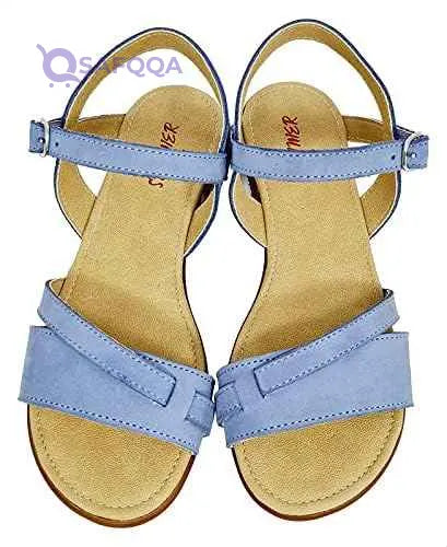 Summer Slingback Velcro Closure Flat Sandals for Girls - Safqqa Egypt