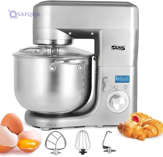 DSP Stand Mixer 9840 – 1500W, 10L Stainless Steel Bowl, Full Copper Motor - Safqqa
