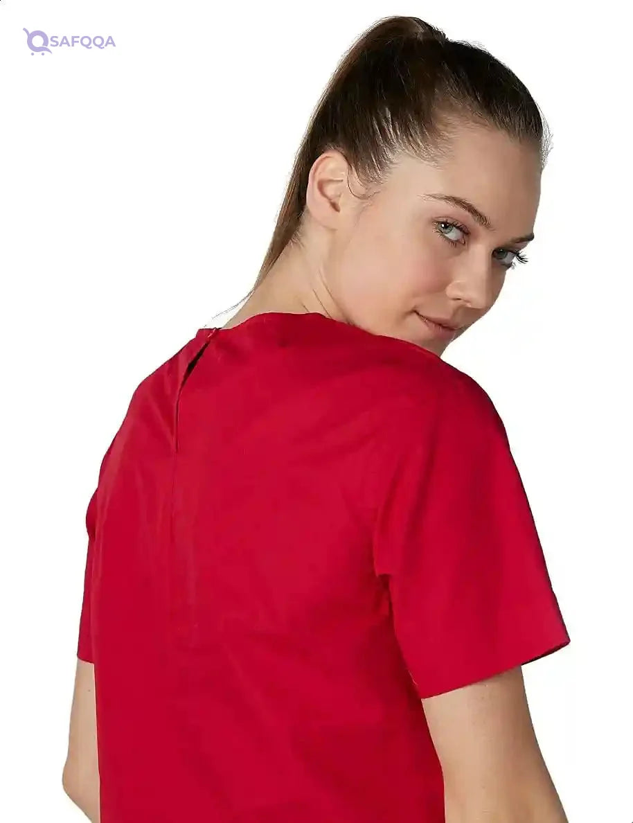 Splash Stars Print Round Neck Short SLeeves Blouse For Women - Safqqa Egypt