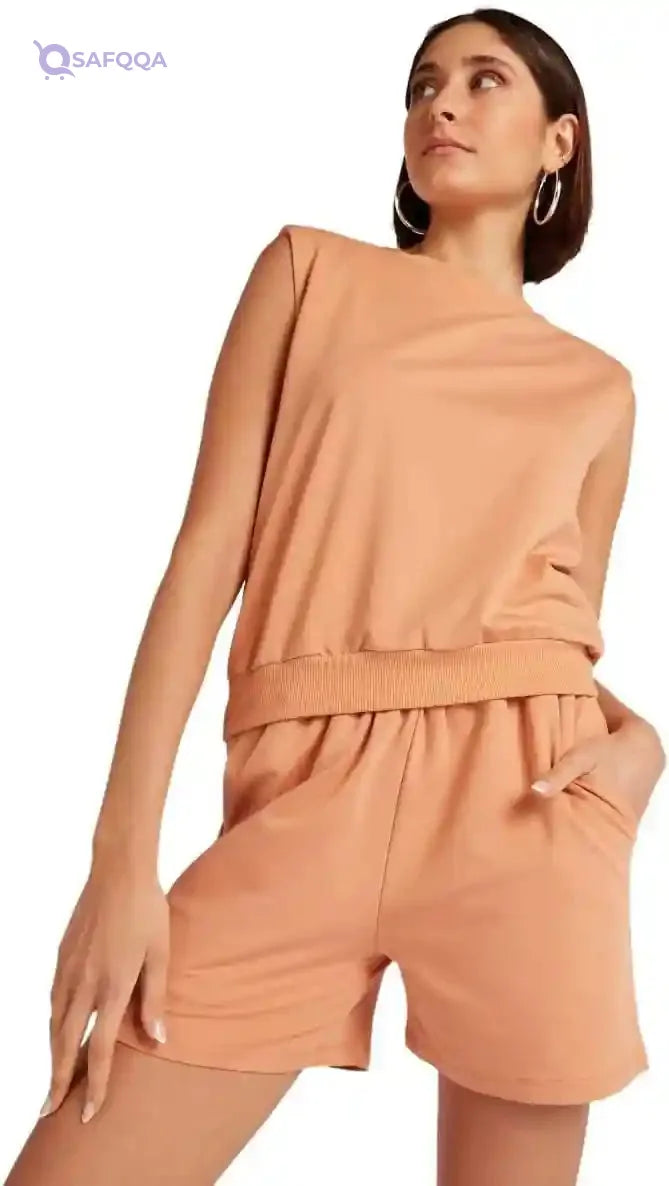 Solid Sleeveless T-shirt with Crew Neck - Safqqa Egypt