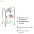 WENKO 3 Tier, Rolling Organizer, Storage Wheels, Metal cart, White - Safqqa