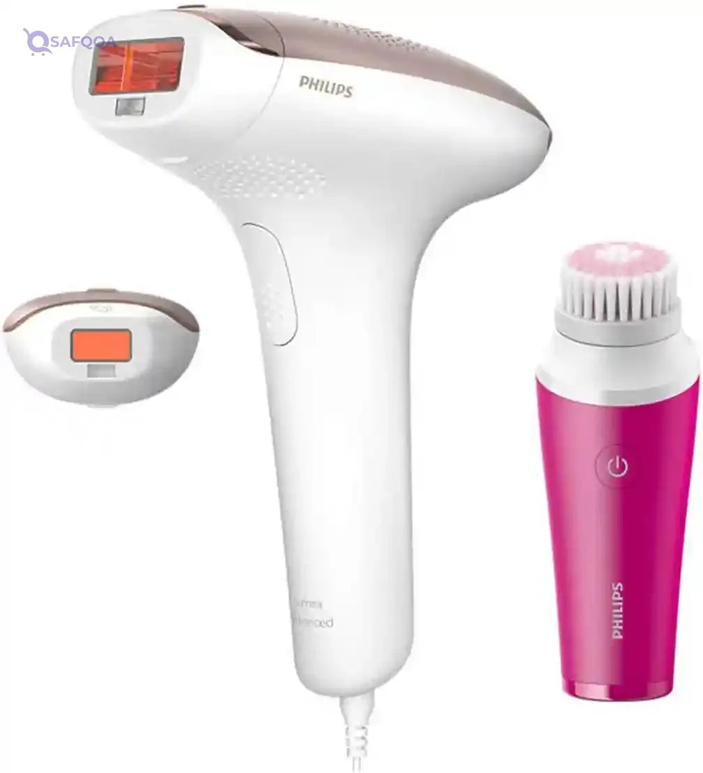 Philips Lumea IPL Hair Removal 7000 Series , 2 Attachments Body, Face + VisaPure Mini Facial Cleanser, Corded Use BRI924/60-Open Box - Safqqa