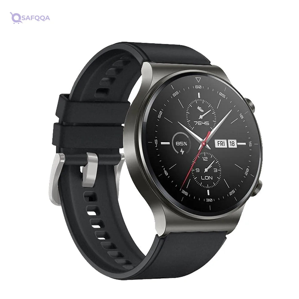 Generic Silicone Strap for Huawei GT2 Pro - Size 22 - Black, Unisex - Safqqa