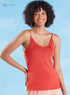 Textured Spaghetti Top with V-neck and Pearl Detail - Safqqa Egypt