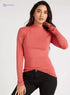 Solid High Neck T-shirt with Long Sleeves - Safqqa Egypt
