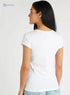 Typographic Print Crew Neck T-shirt with Cap Sleeves - Safqqa Egypt