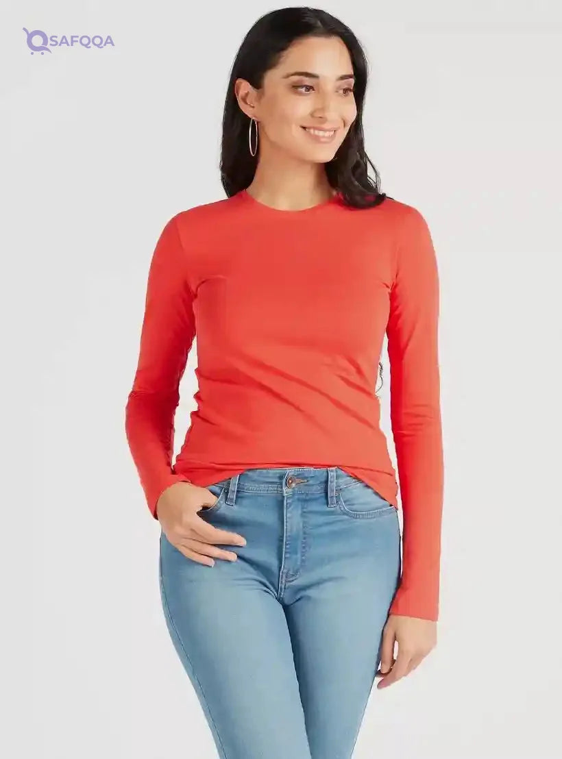 Splash T-Shirts Long Sleeves For Women Suitable for casual, work, or daily wear - Safqqa