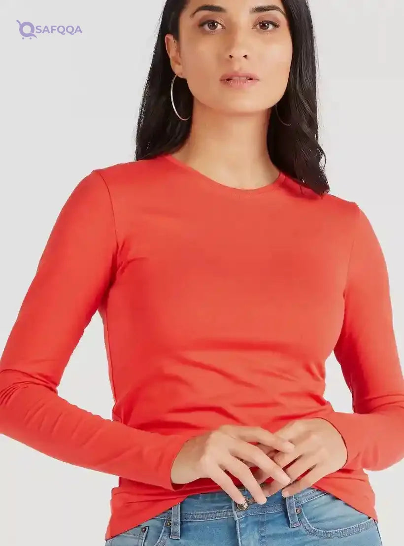 Splash T-Shirts Long Sleeves For Women Suitable for casual, work, or daily wear - Safqqa