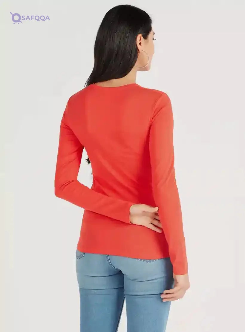 Splash T-Shirts Long Sleeves For Women Suitable for casual, work, or daily wear - Safqqa