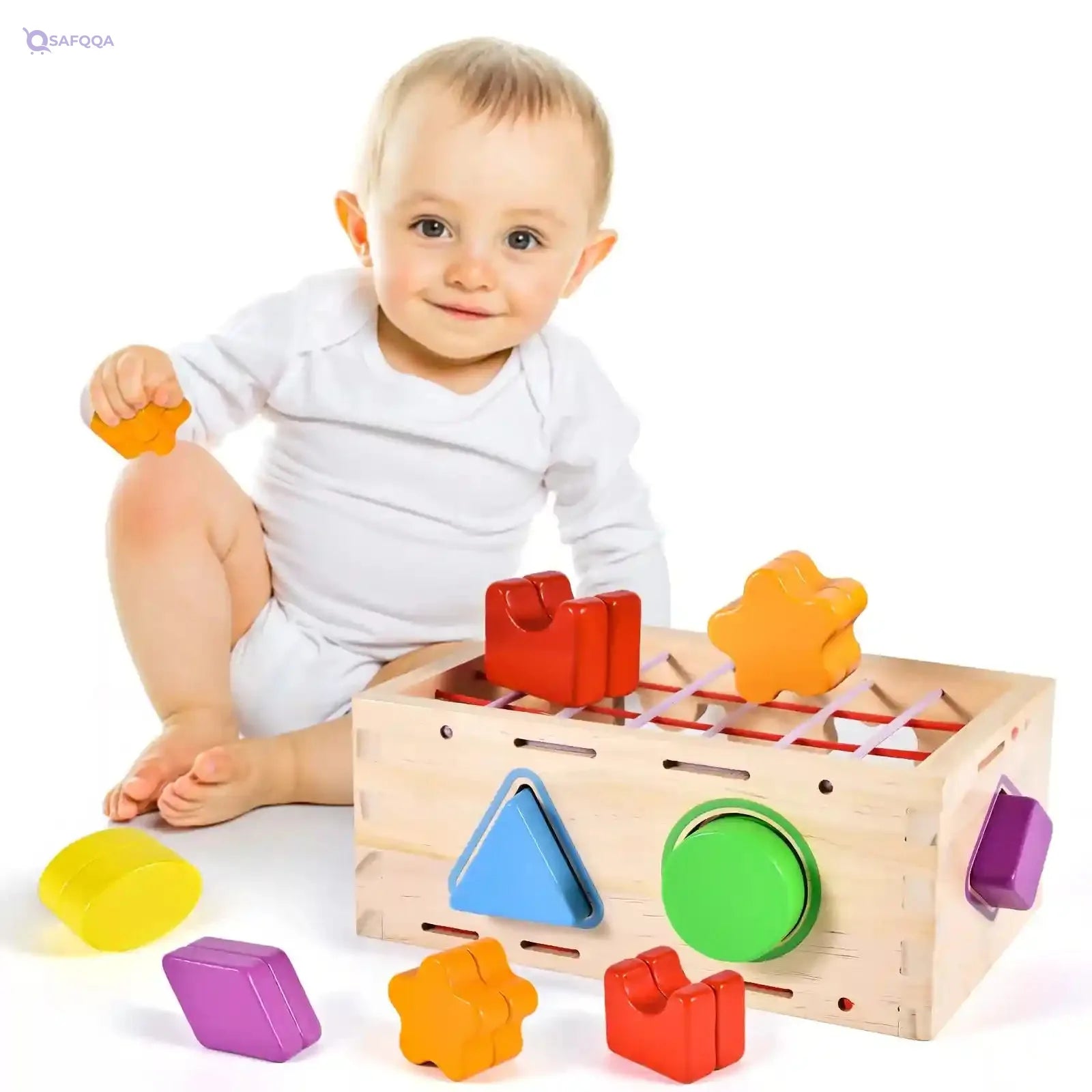 Atoylink Wooden Shape Sorter Montessori Toys Age 1 2 3 Toddler Fine Motor Sorting Cube Developmental Educational Toys for 1 2 3 Year Old Baby Boys Girls Gifts - Safqqa