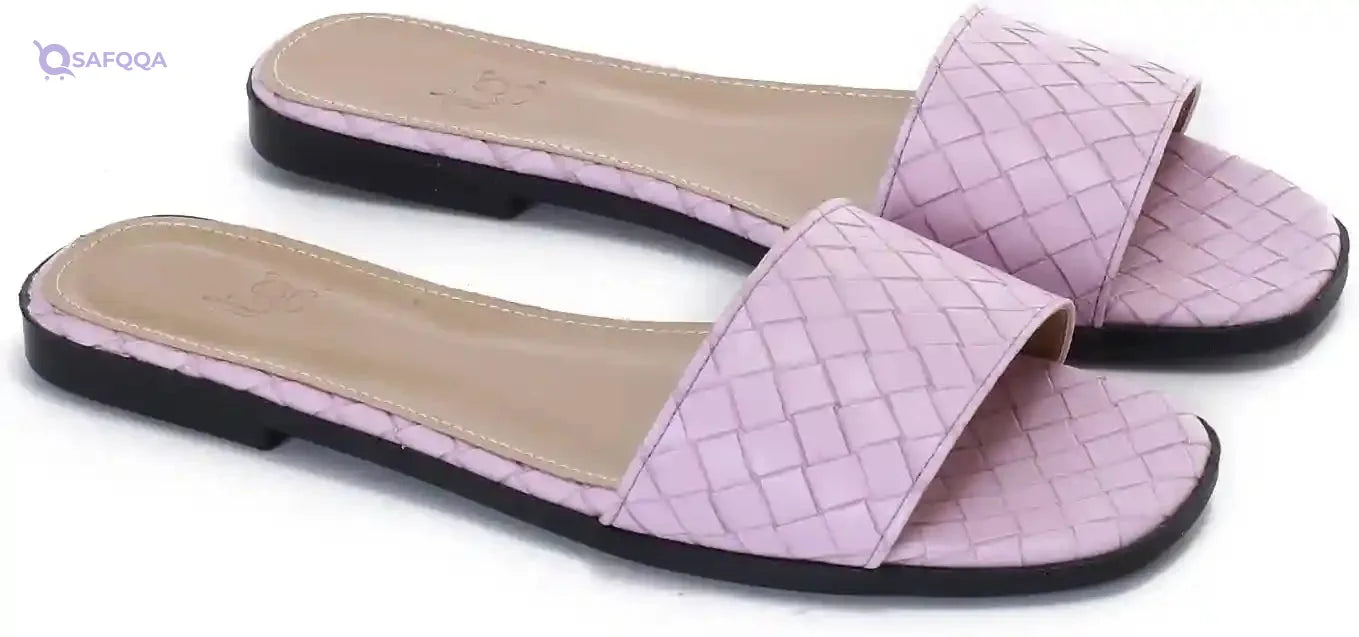 womens Braided Flat Slipper Flip-Flop - Safqqa Egypt