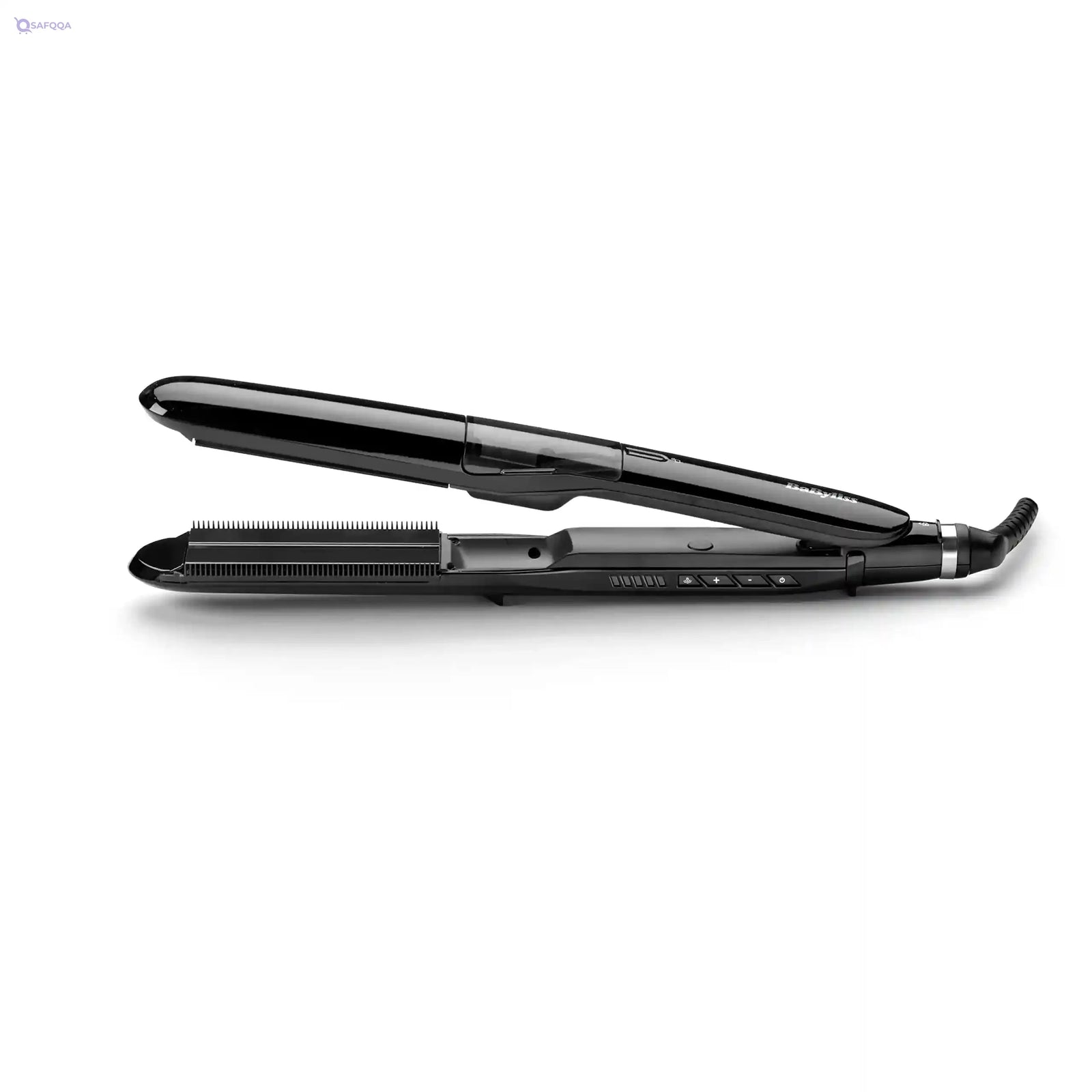 BaByliss Steam Straight Hair Straighteners - Moisturising System for Softer Hair, Titanium Ceramic Plates for Smooth Styling, 5 Temperature Settings from 150°C to 230°C, ST492E - Safqqa