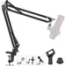 Professional Adjustable Microphone Stand Mic Arm Stand Studio Microphone Suspension Scissor Arm Stand for Quadcast, Quadcast S, Seiren mini, Solocast and more - Safqqa