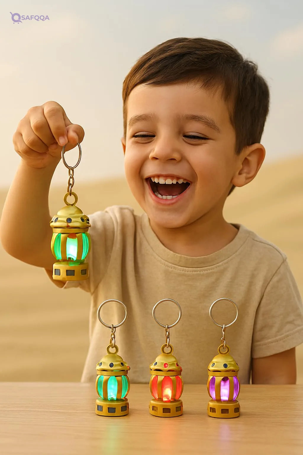 Plastic Ramadan Lantern with Light Ball and Keychain - Safqqa