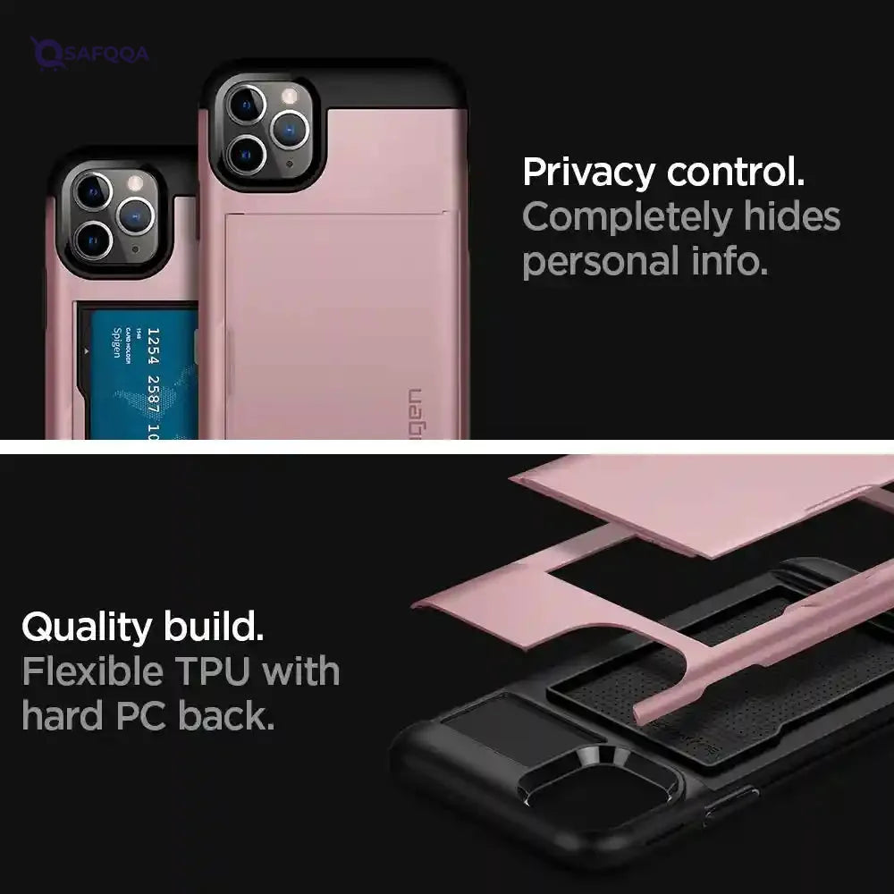 Spigen 077cs27445 slim armor cs back cover for iphone 11 pro mobile phone - rose gold-5.8 inches - Safqqa Egypt