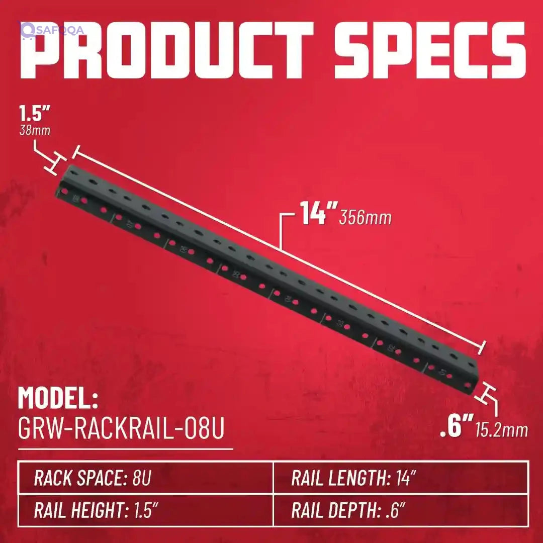 Gator Rackworks Heavy-Duty Steel Rack Rail Set – 8U Rack Size - Safqqa