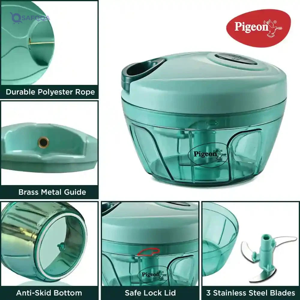 Pigeon Handy Chopper, Green, Plastic - Safqqa