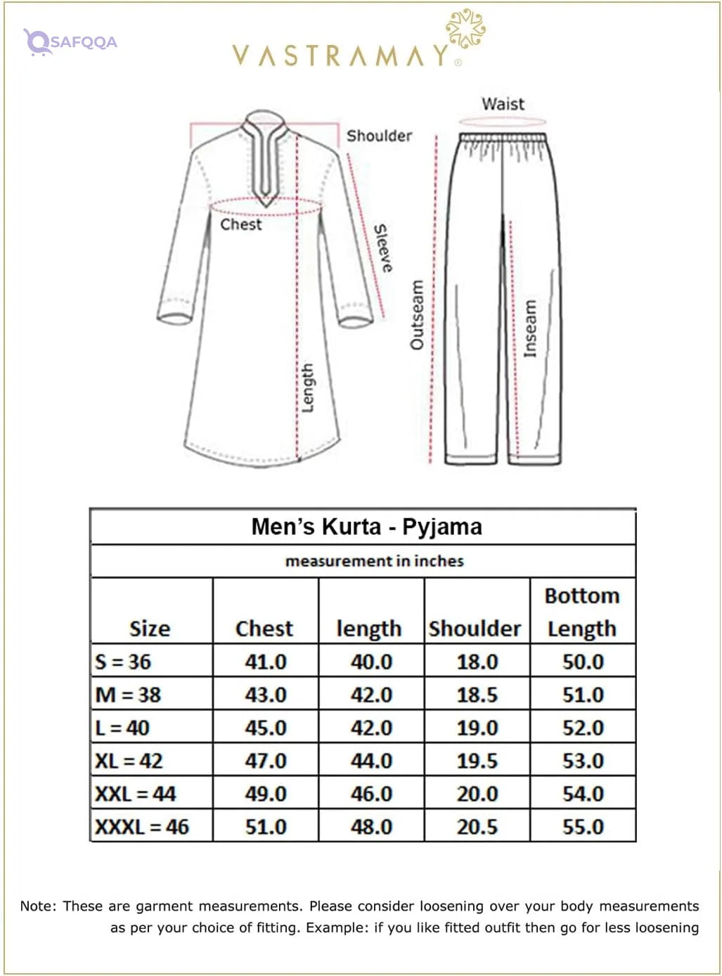VASTRAMAY Men’s Silk Blend Kurta - Safqqa