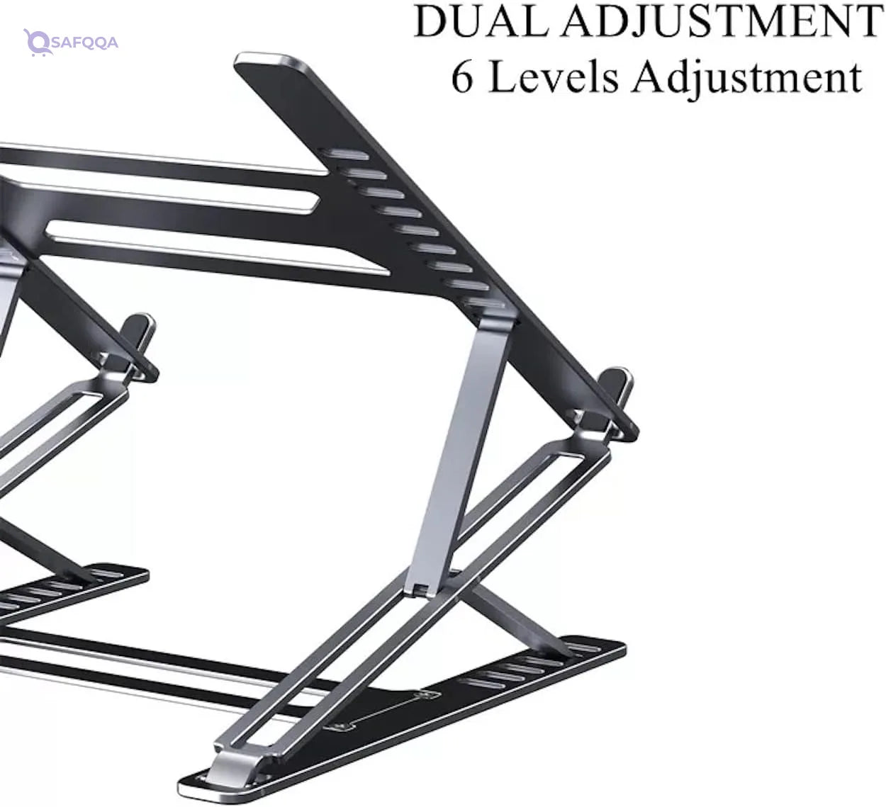 Boneruy Double-Layer Foldable Laptop Stand, Compatible with Laptops up to 17.3 inches - Silver - Safqqa