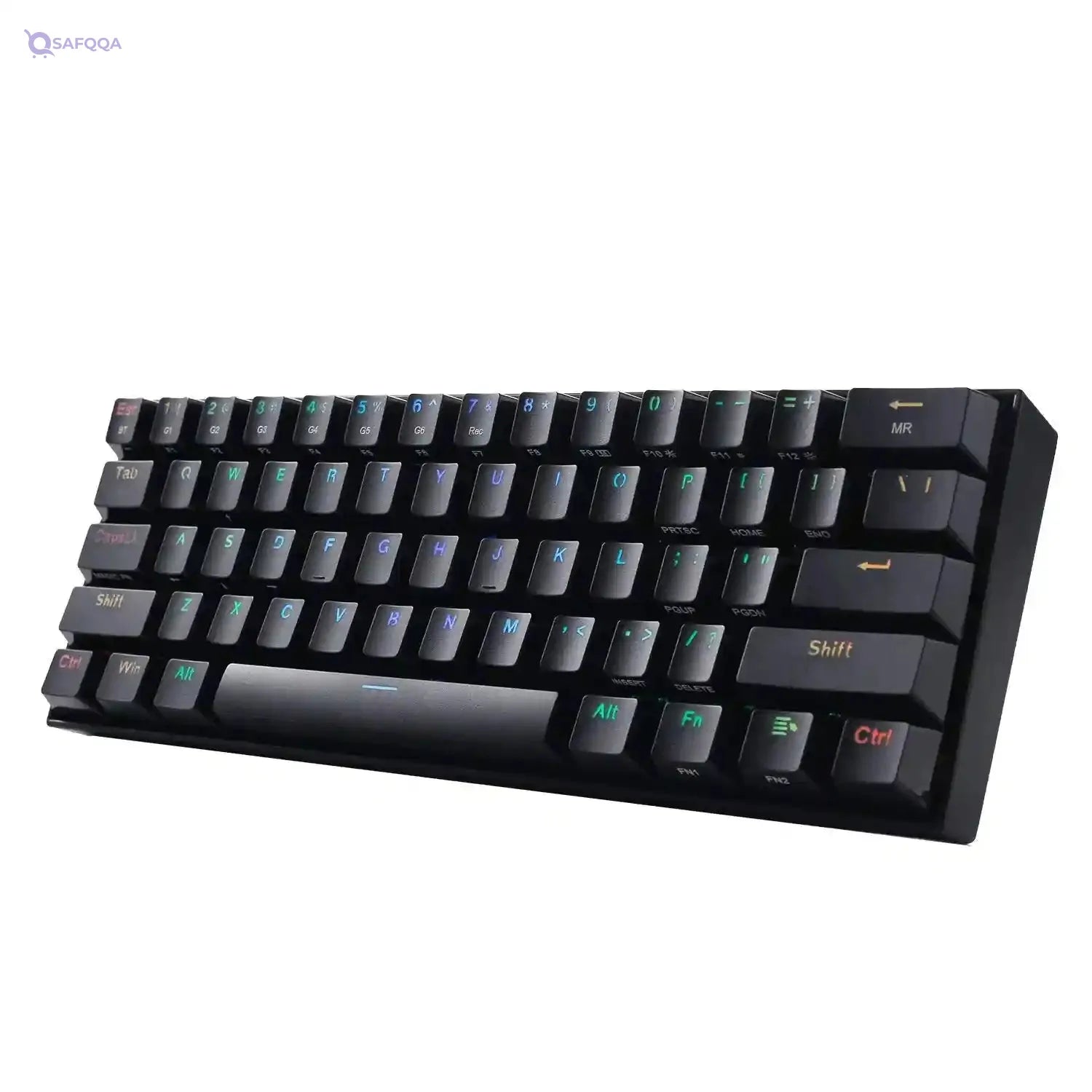 Redragon K530 Draconic 60% Compact Rgb Wireless Mechanical Keyboard, 61 Keys Tkl Designed 5.0 Bluetooth Gaming Keyboard With Brown Switches And 16.8 Million Rgb Lighting For Pc, Laptop, Cell Phone - Safqqa