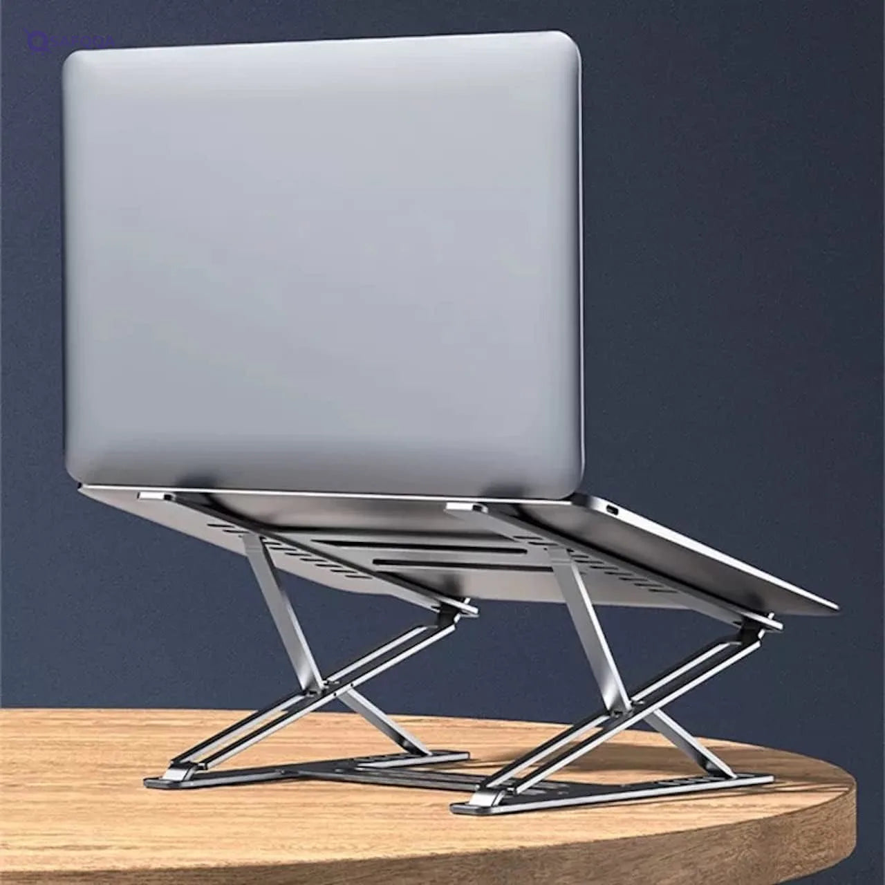 Boneruy Double-Layer Foldable Laptop Stand, Compatible with Laptops up to 17.3 inches - Silver - Safqqa