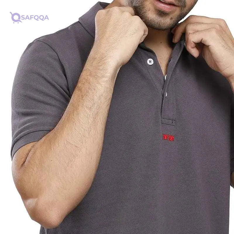 Coup Slim Fit Plain Polo Shirt with Short Sleeves and Button Closure - Safqqa Egypt