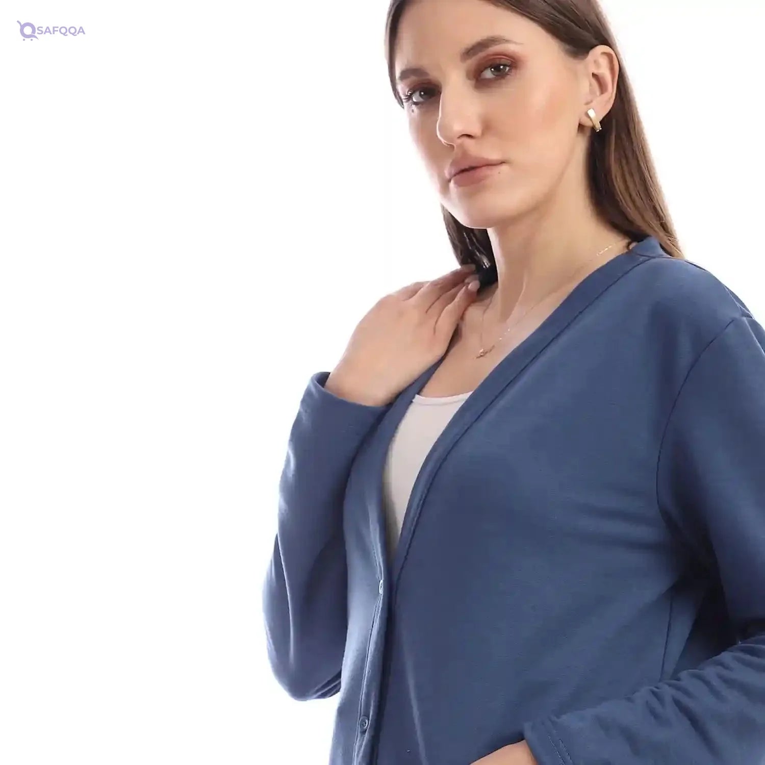 JAMILA Long Sleeves Soft Cardigan With Buttons For Women,Versatile design for casual, work, or semi-formal occasions. - Safqqa