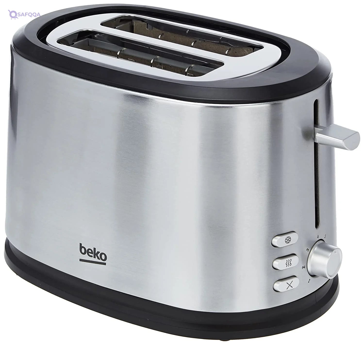 Beko TAM6201I 850W 2-Slice Toaster with 7 Toasting Levels, Stainless Steel - Safqqa