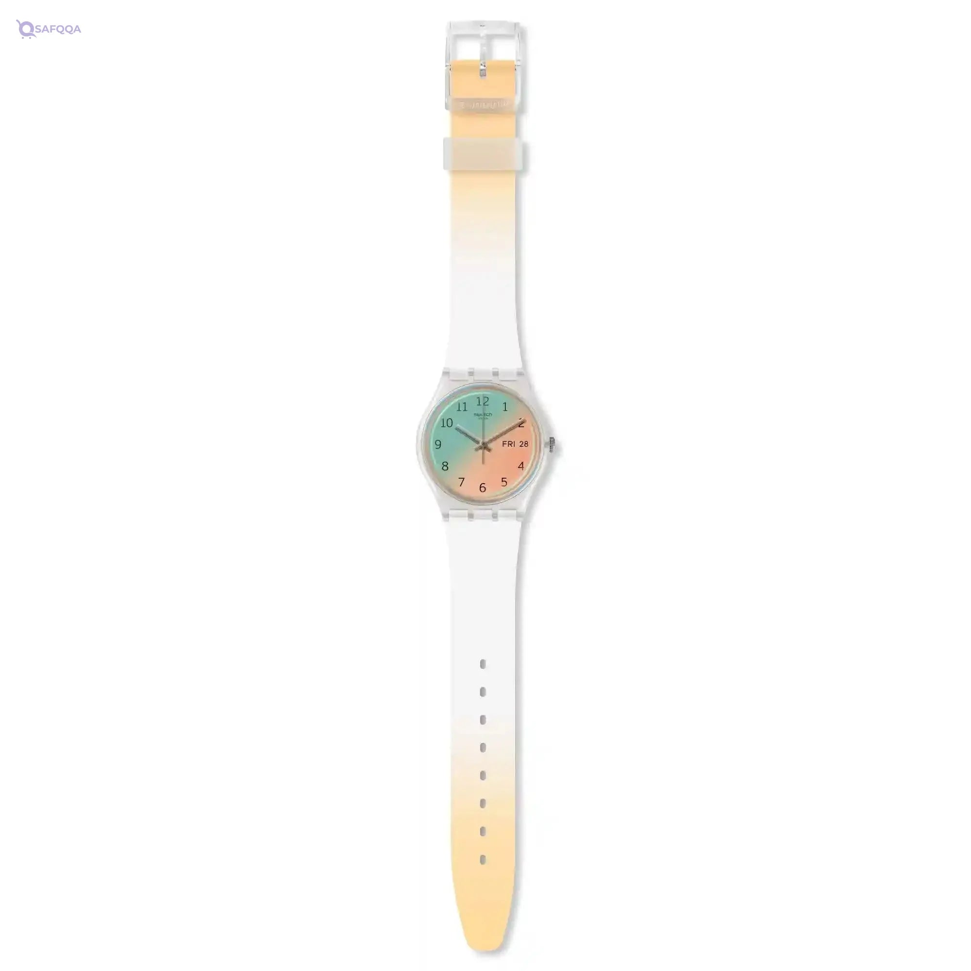 Swatch Silicone Two-Tone Dial Round Analog Watch for Women - - Safqqa Egypt