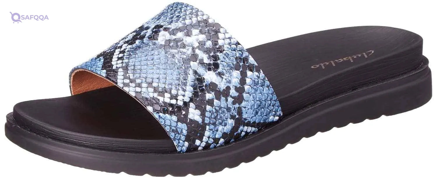 Club Aldo Snakeskin Embossed Faux Leather Round-Toe Slide Slippers For Women - Safqqa Egypt
