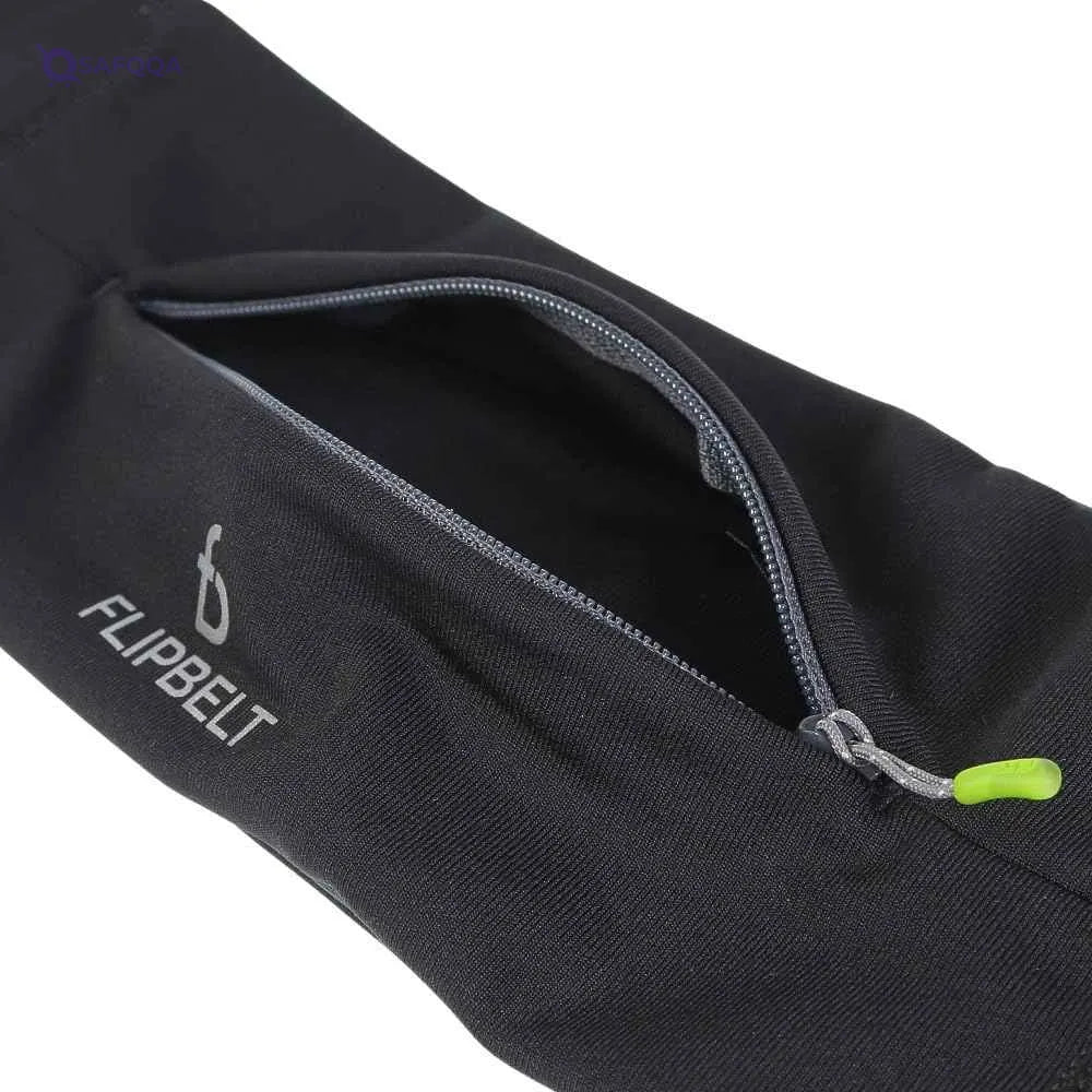 FlipBelt Black Zipper – Running & Workout Waist Belt - Safqqa