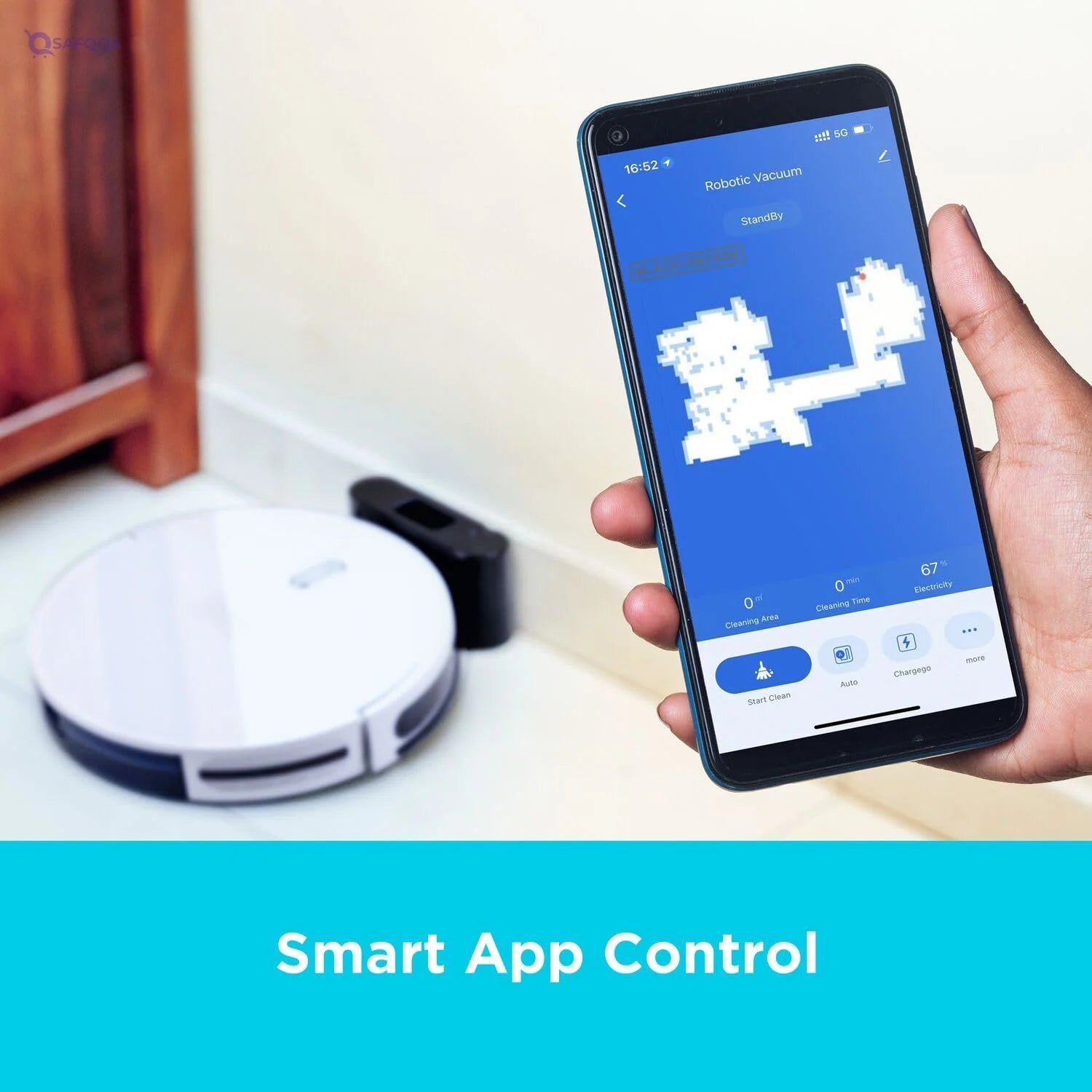Black & Decker Robotic Vacuum Cleaner & Mop – Alexa & Google Assistant Enabled - Safqqa