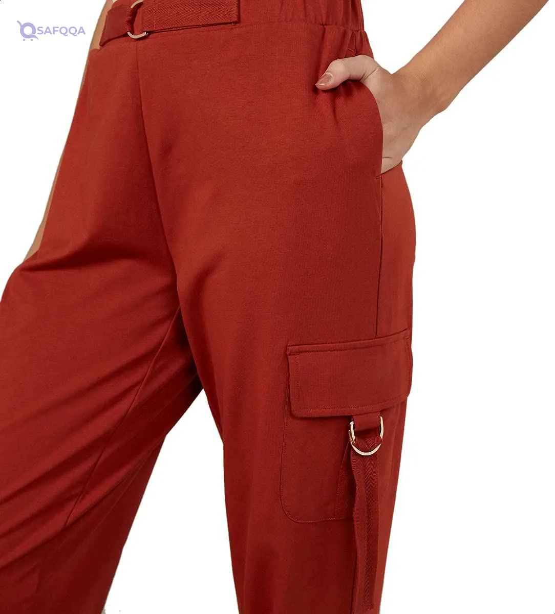 Splash Cotton Elastic Waist Above Ankle Pants for Women - Safqqa Egypt
